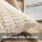 Pack of 2 Corduroy Throw Pillow Covers 18x18 Inch, Soft Striped Decorative Cushion Covers, Modern Farmhouse Pillowcases for Sofa, Couch, Bed, Living Room (Cream White)